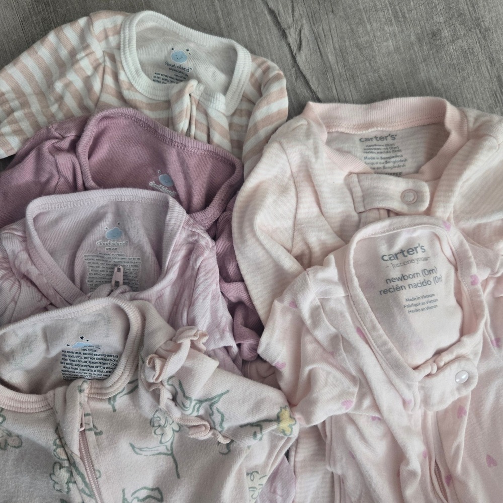 Carters Gerber Baby Girl Newborn Honest Company Bodysuit Sleeper Lot 26pc Bundle - Picture 9 of 11